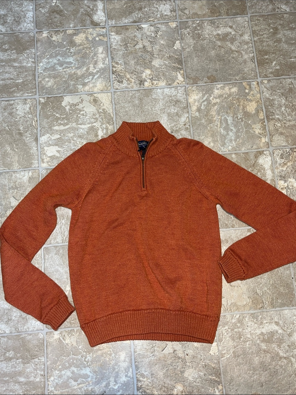 Men's Brooks Brothers Half-Zip Knit Sweater - Rust
